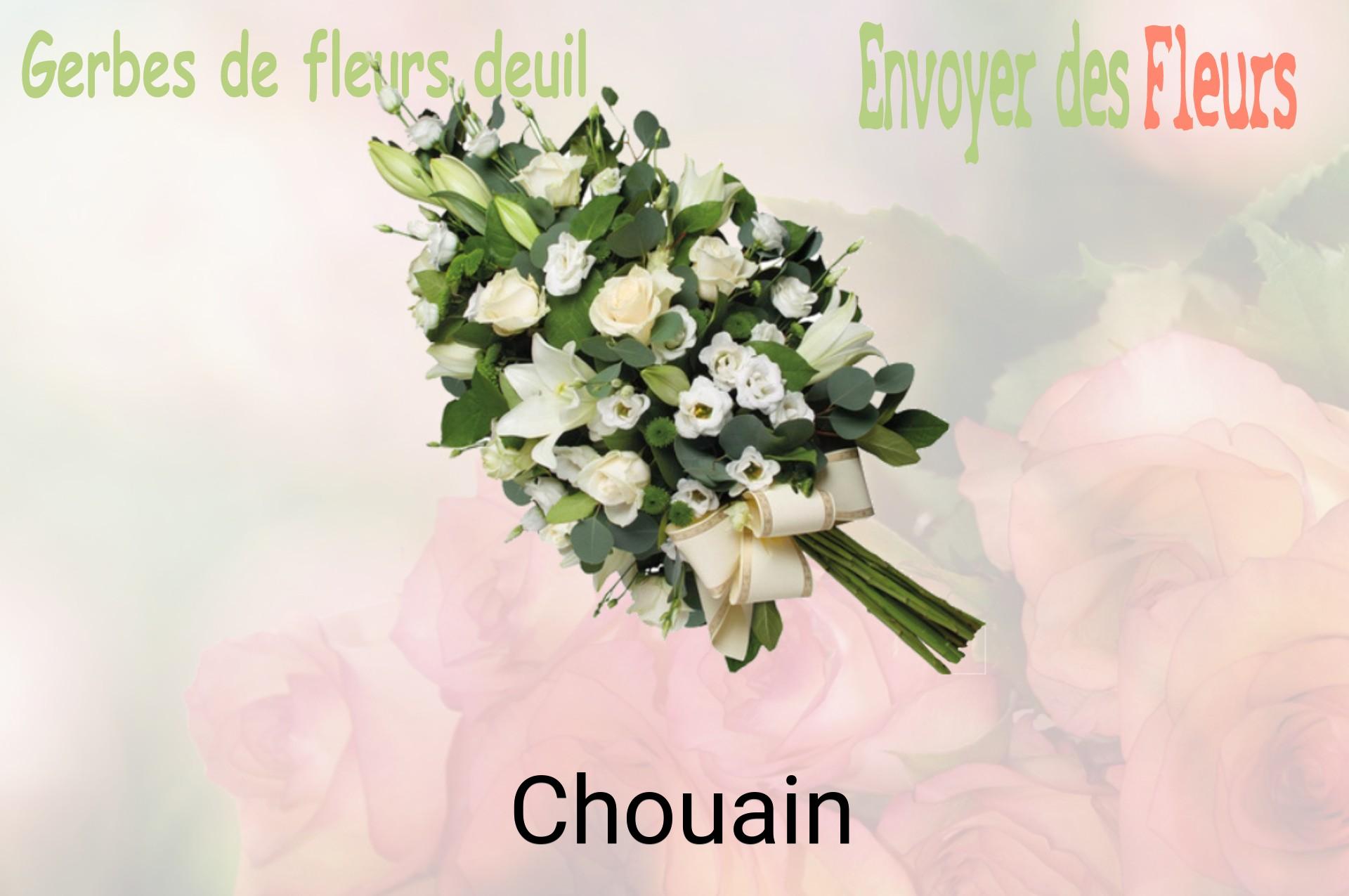 Gerbe de fleurs de deuil livrée à Chouain